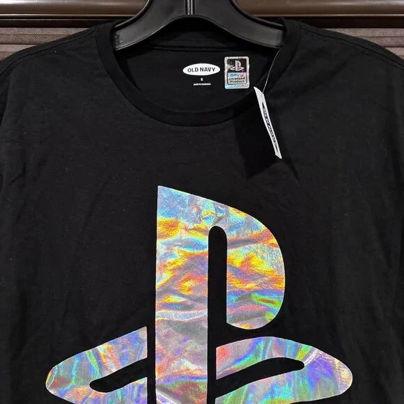 Old Navy Men PlayStation Short sleeve shirt Logo Size S/ Black - Picture 2 of 6